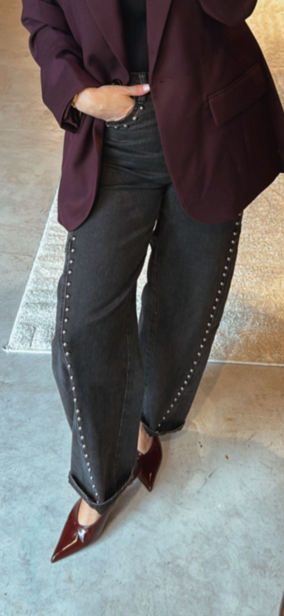 Jeans STUDS Grijs 🩶