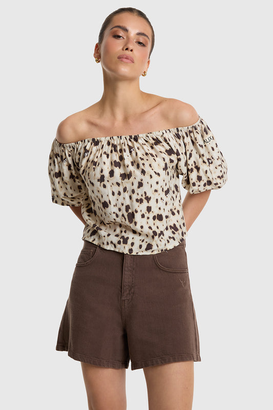 Woven animal top Alix The Label