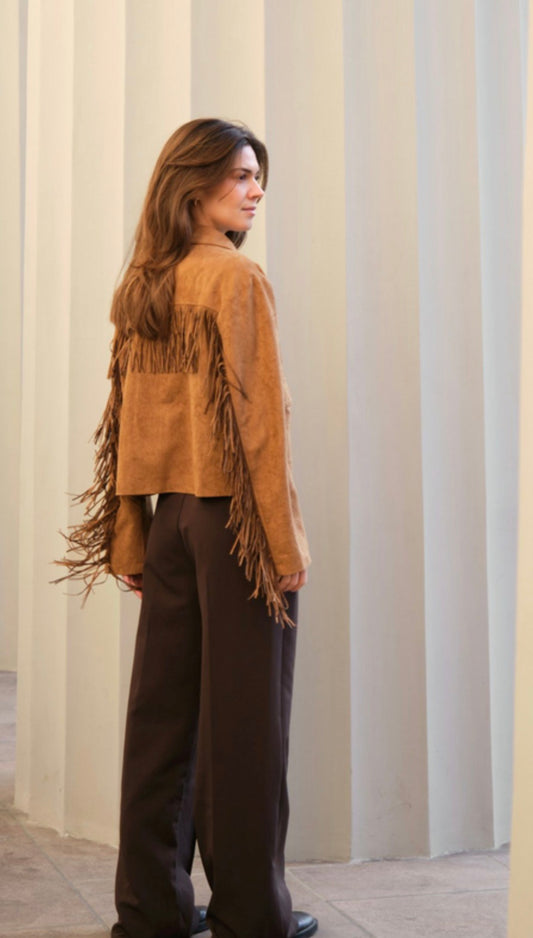 Neo Noir Lauron Faux Suede Jacket Cognac